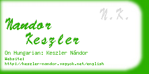 nandor keszler business card